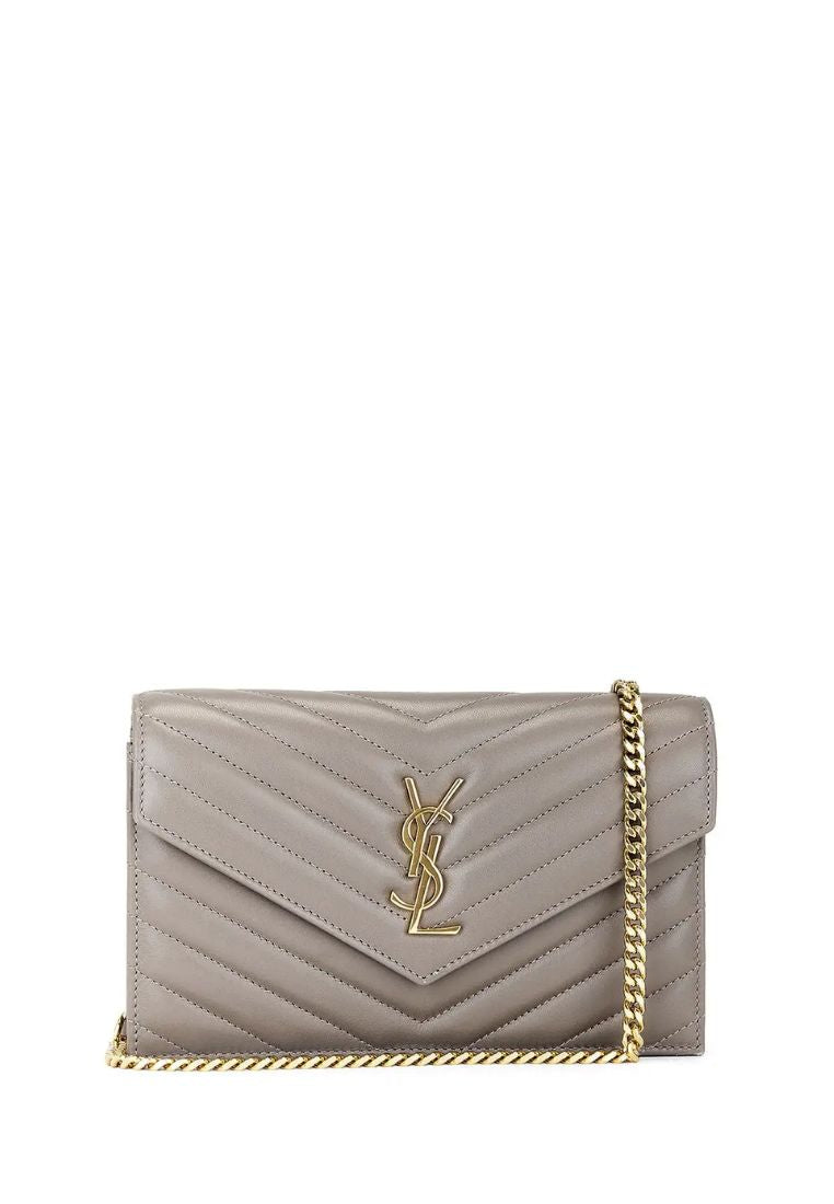 Woc Envelope Lambskin Leather Greyish Brown (19cm)