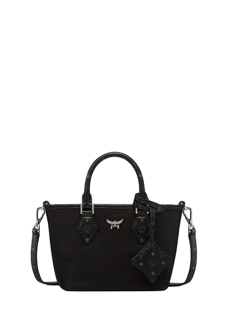 Xtra Mini Aren Nylon and Monogram Print Leather Shopper Bag Black