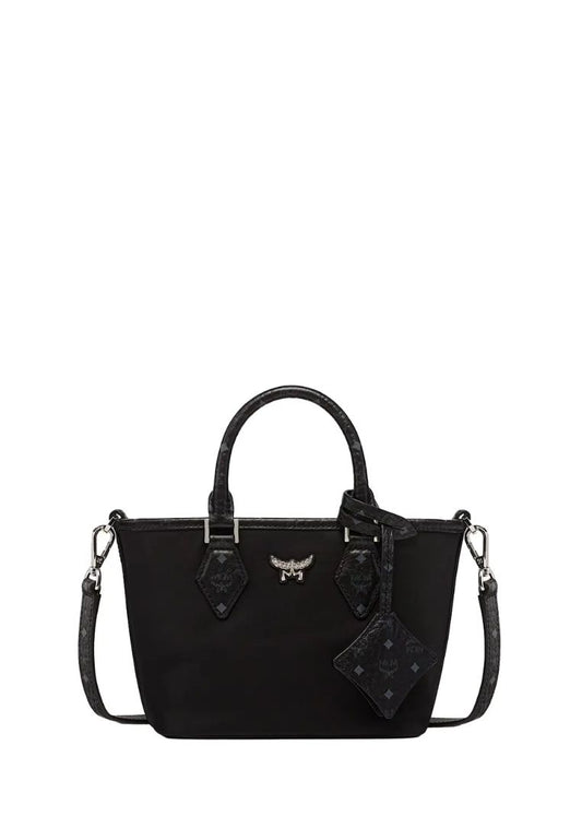 Xtra Mini Aren Nylon and Monogram Print Leather Shopper Bag Black