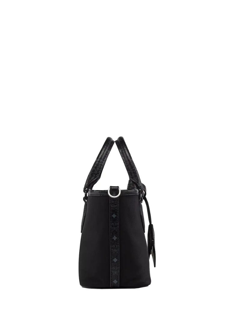 Xtra Mini Aren Nylon and Monogram Print Leather Shopper Bag Black
