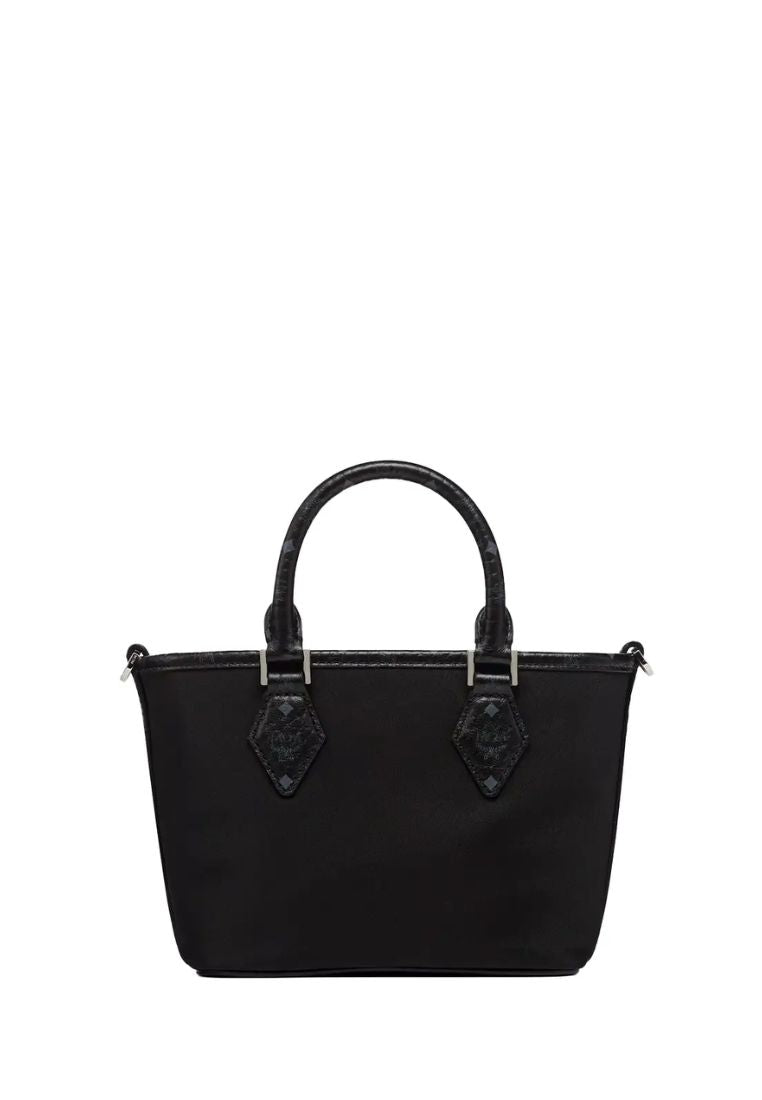 Xtra Mini Aren Nylon and Monogram Print Leather Shopper Bag Black