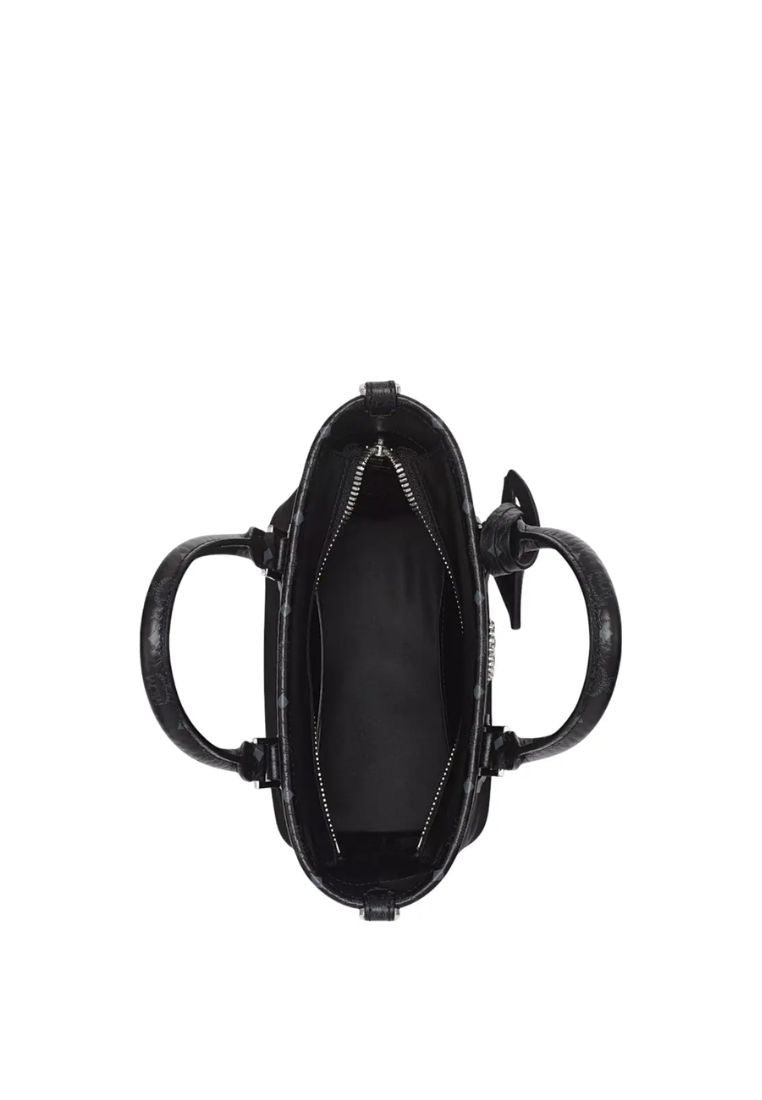 Xtra Mini Aren Nylon and Monogram Print Leather Shopper Bag Black