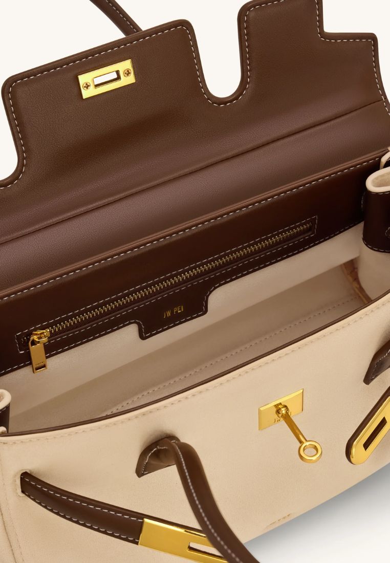 Yara Faux Suede Shoulder Bag - Dark Brown