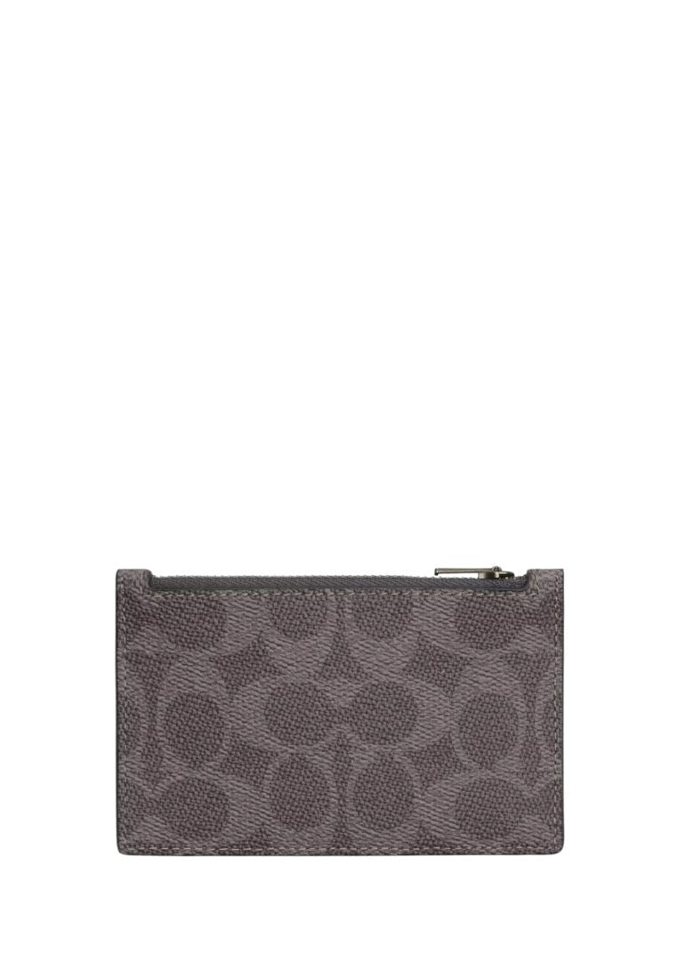 Zip Card Case In Signature Canvas Grey Charcoal