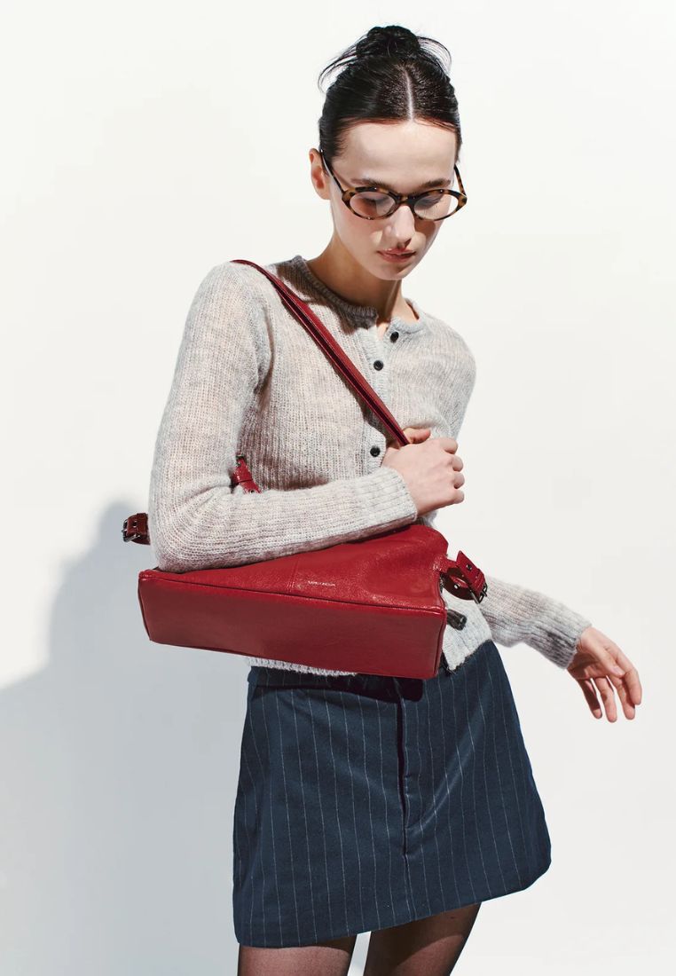 Zipper Shopper M Goat Red