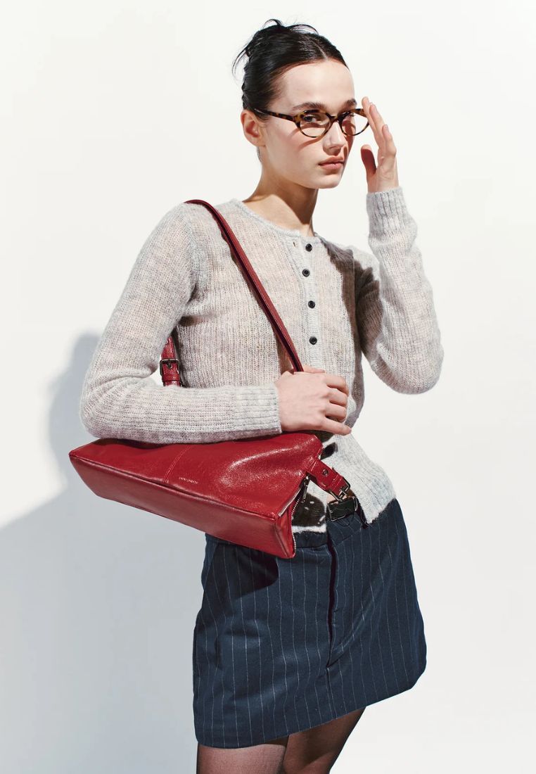 Zipper Shopper M Goat Red