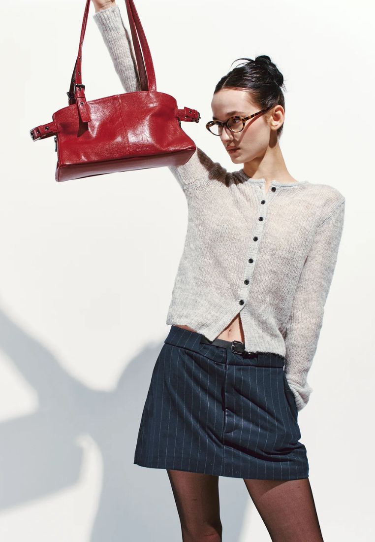 Zipper Shopper M Goat Red
