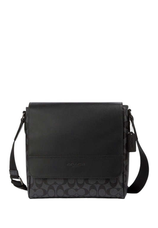 Houston Map Bag In Signature Canvas Charcoal Black