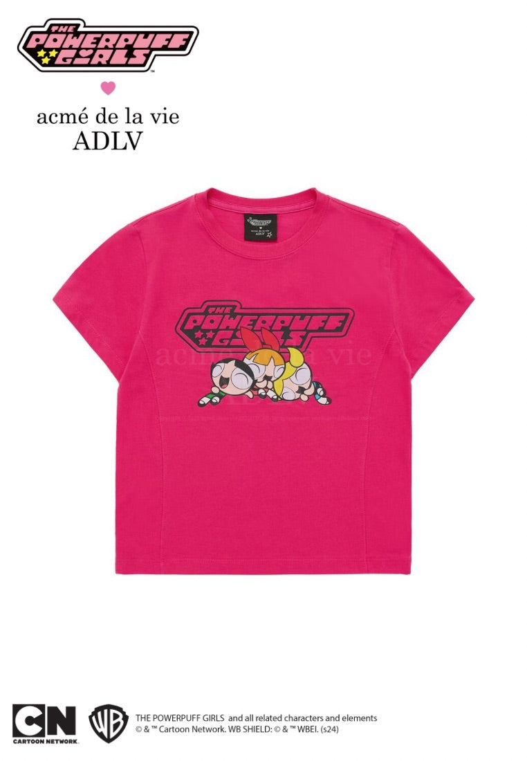 The Powerpuff Girls x Acmedelavie Logo Crop T-Shirts Pink