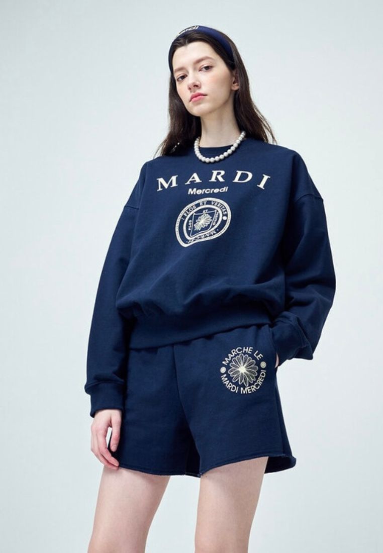 SWEAT SHORTS Marche Emblem Navy Cream