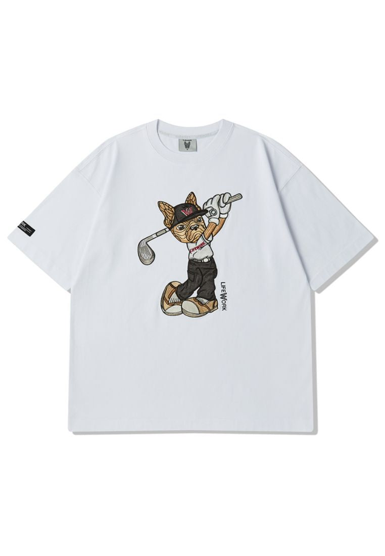 Golf Hip Dog T-Shirt White