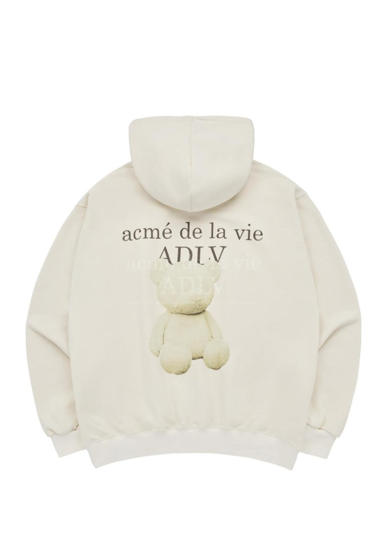 Fuzzy Bear Hoodie Ivory
