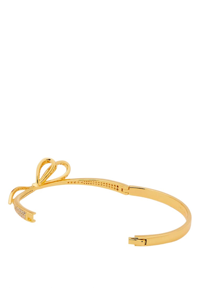 All Tied Up Pave Bangle Clear Gold