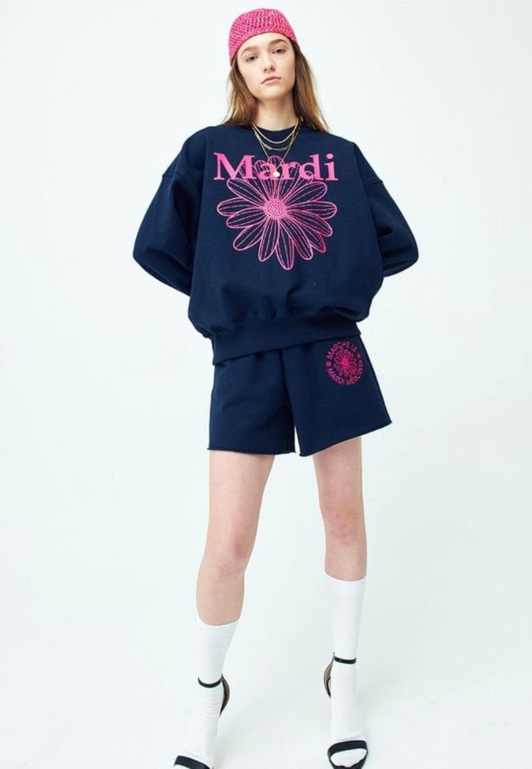 Sweatshirt Flower Mardi Navy Violet