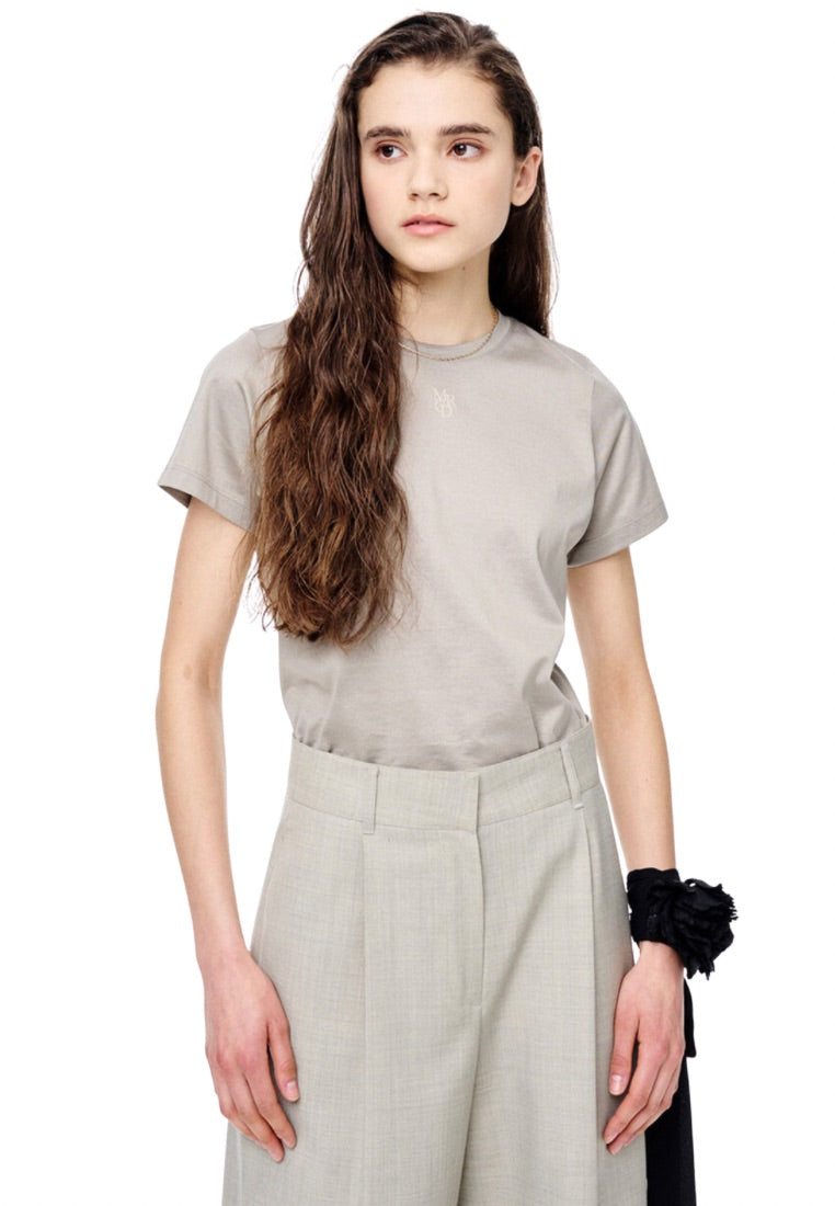 Premium Supima TShirt Small Logo MRCD Khaki Beige