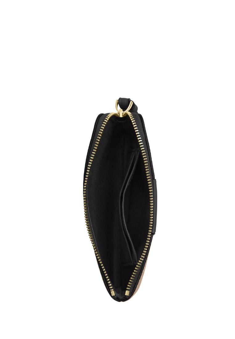 Corner Zip Wristlet In Signature Canvas With Stripe Gold Tan Black