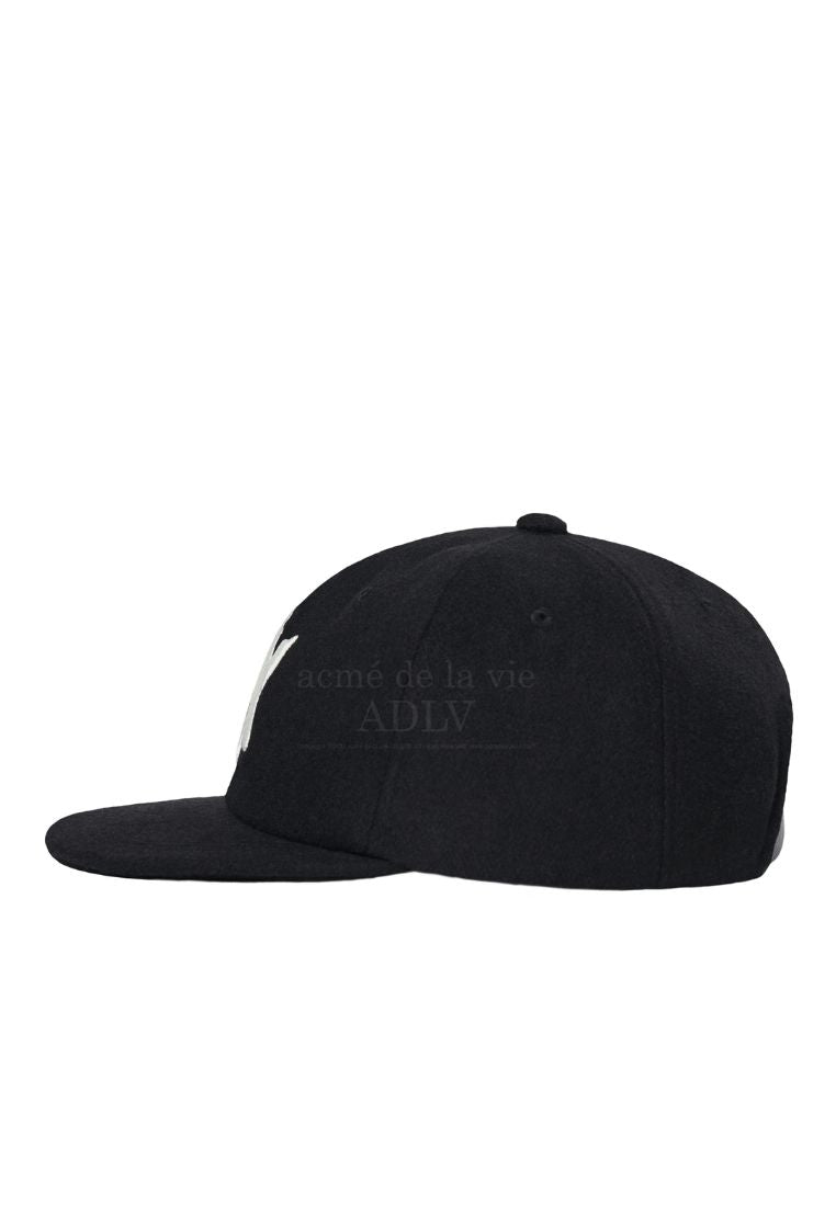 A Logo Emblem Wool Ball Cap Black