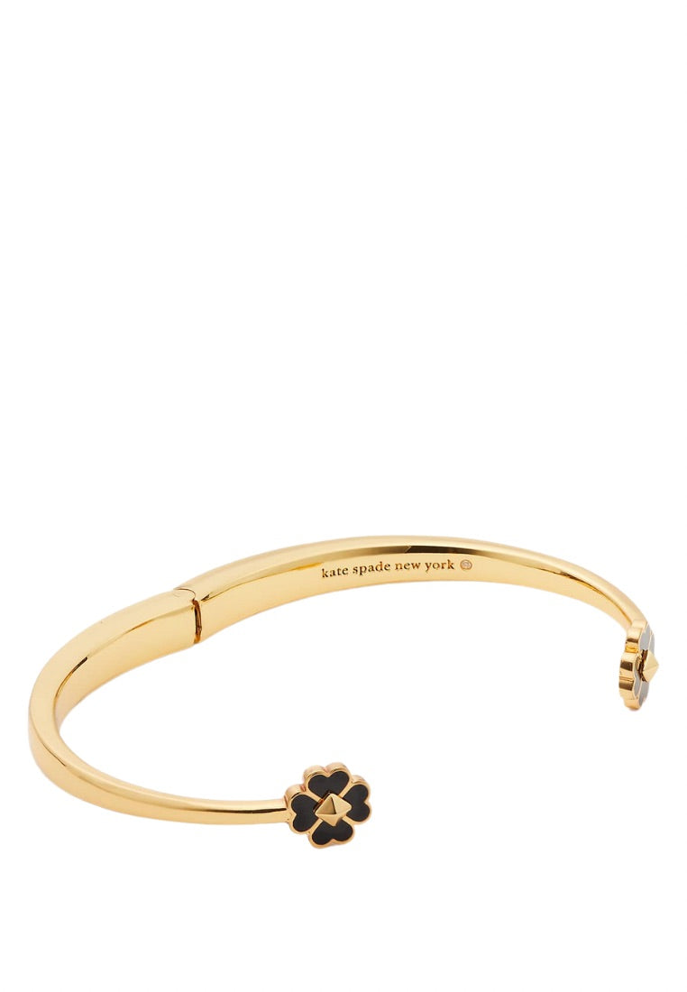 Spades & Studs Enamel Hinge Cuff Black