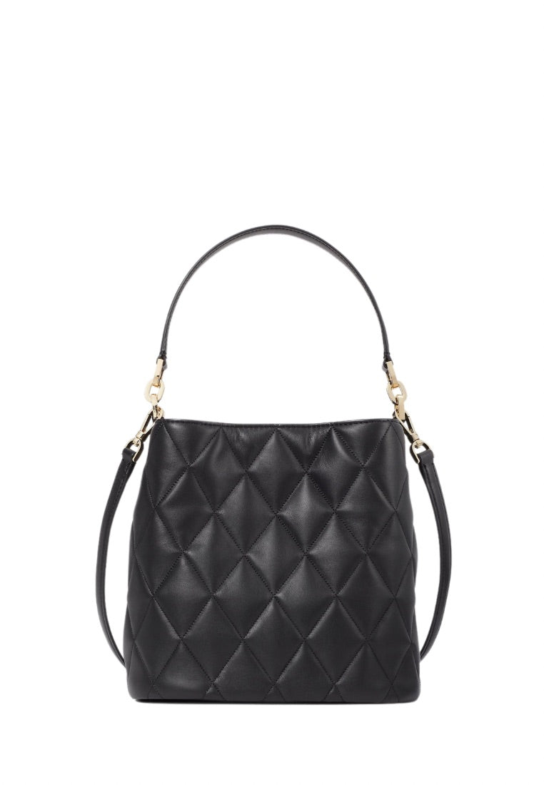 Carey Smooth Quilted Leather Black