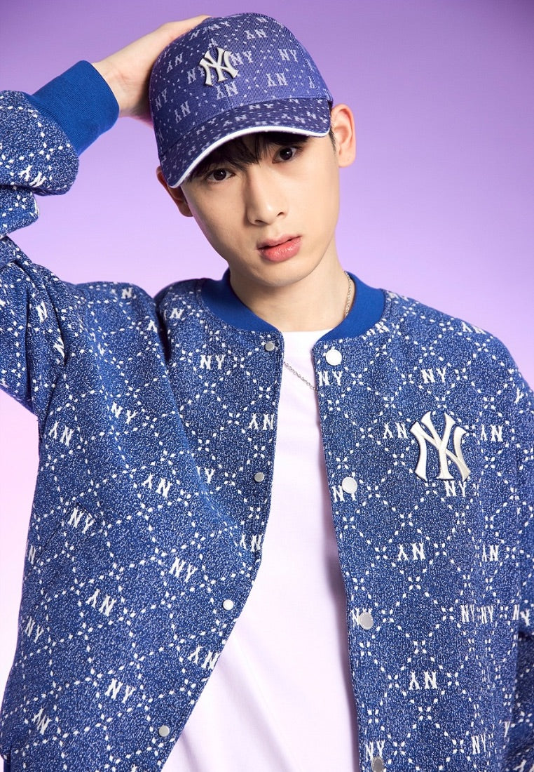 Denim Dia MONOGRAM Structured Ball Cap NEW YORK YANKEES navy