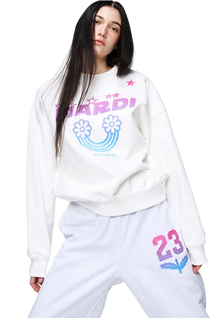 Sweatshirt Rainbow Gradation White Purple