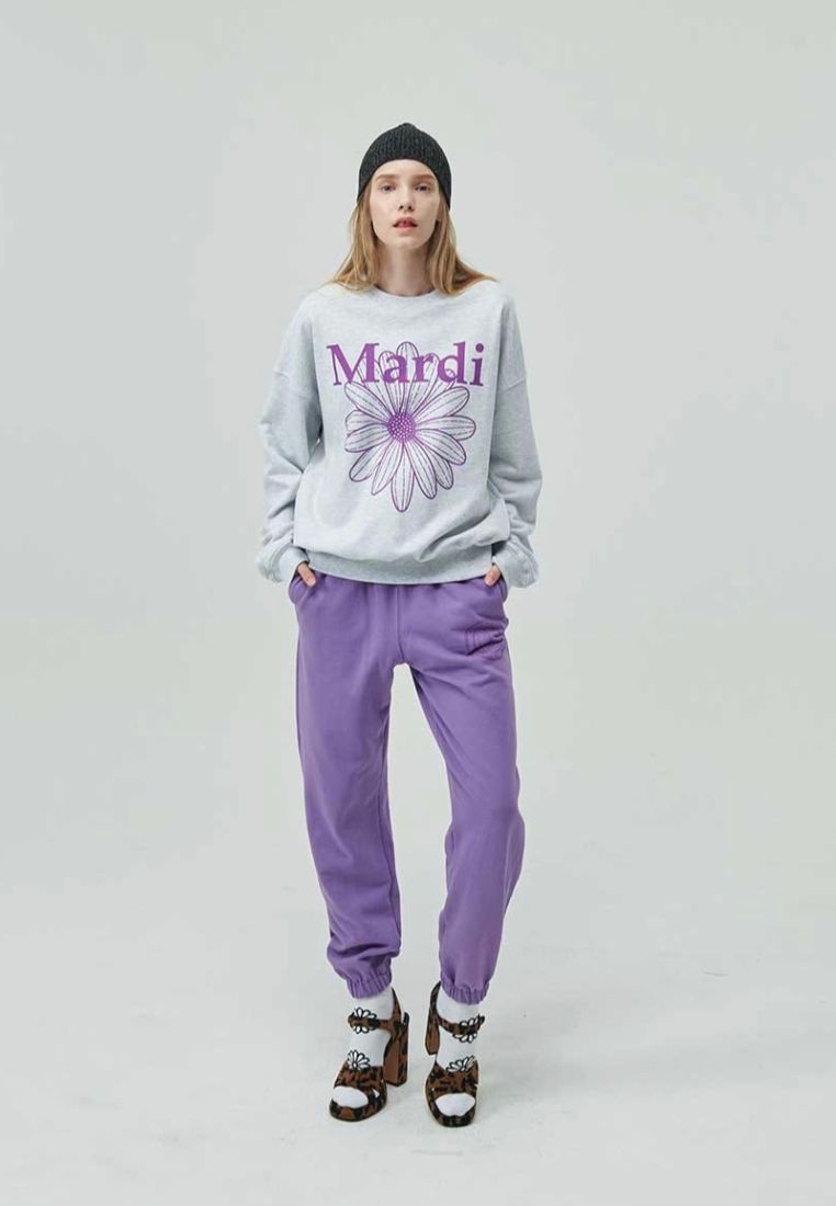 Sweatshirt Flower Mardi Heather Purple