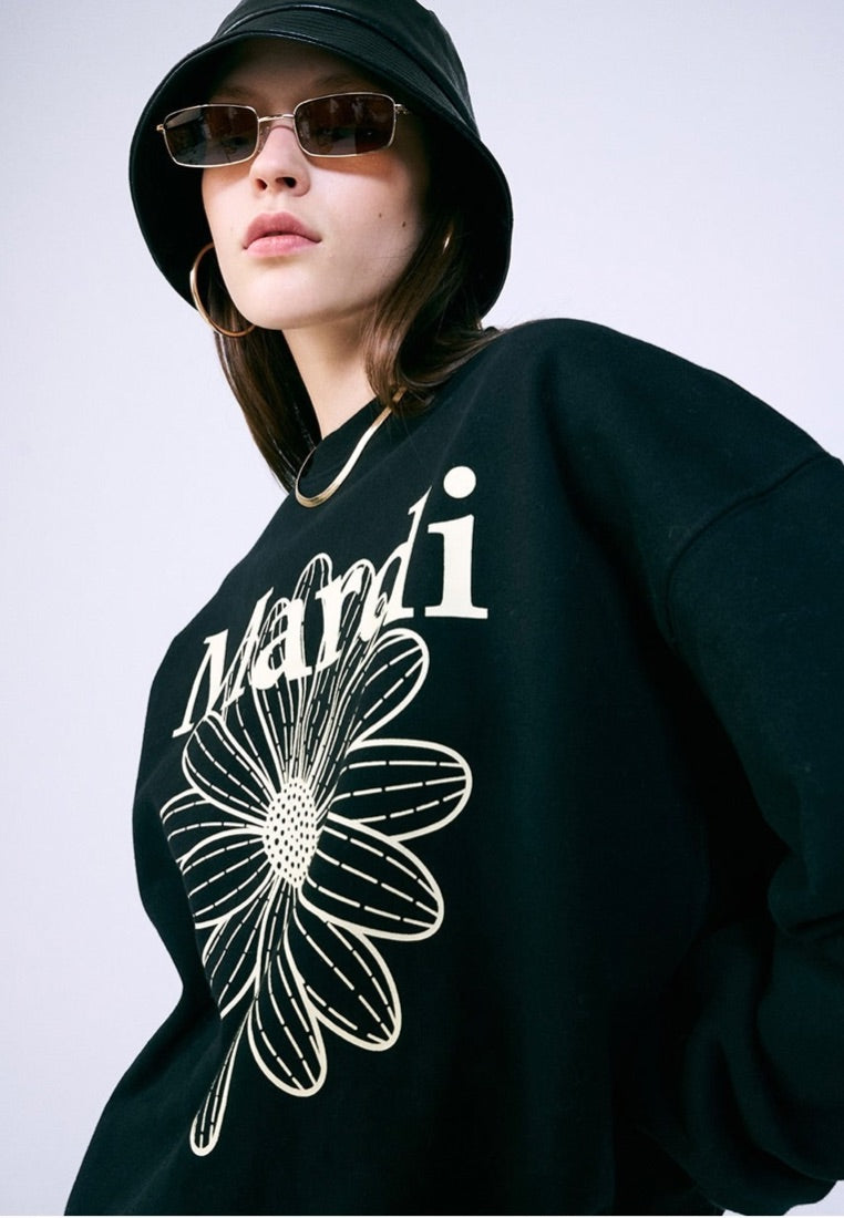 Sweatshirt Flower Mardi Black Cream