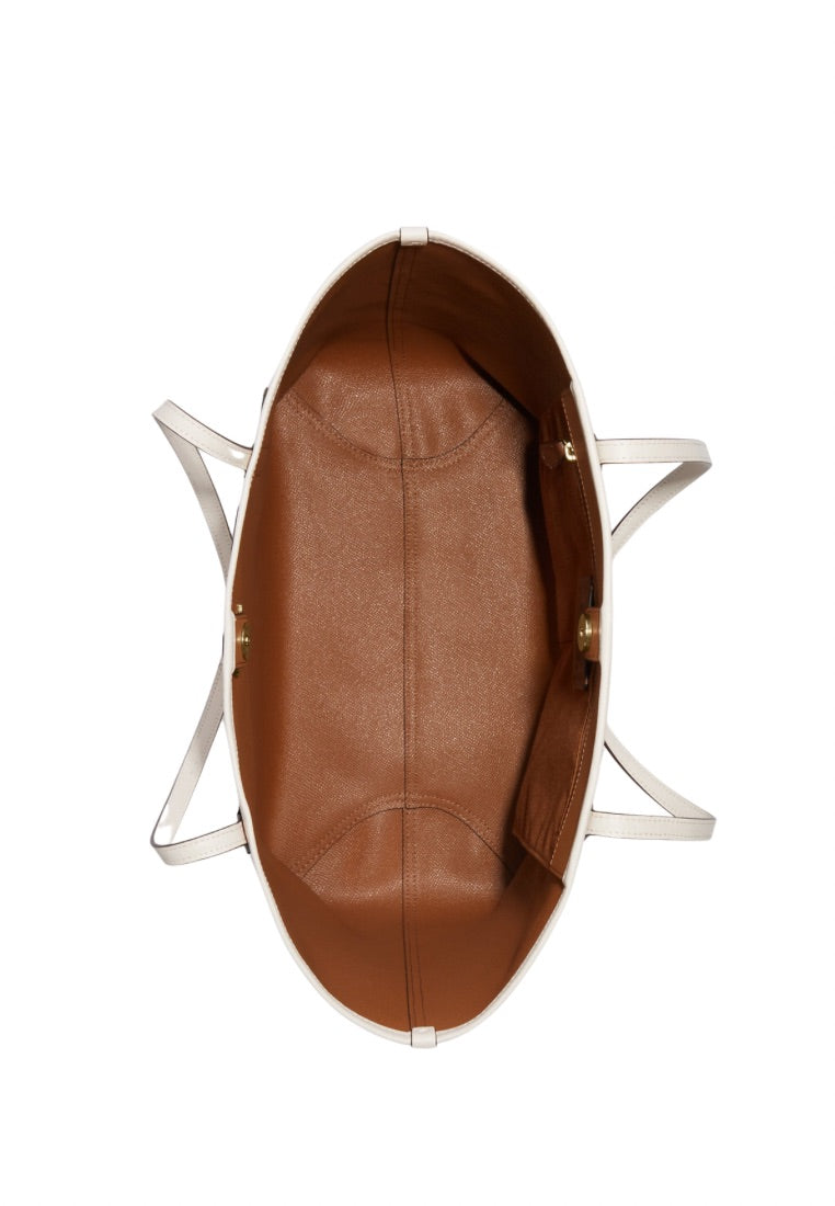 City Tote In Signature Canvas With Heart Cherry Print Light Khaki Multi