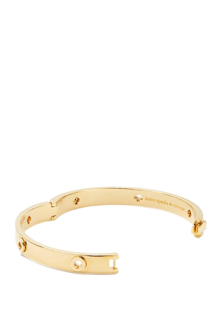 Spot The Spade Studded Hinged Bangle Gold