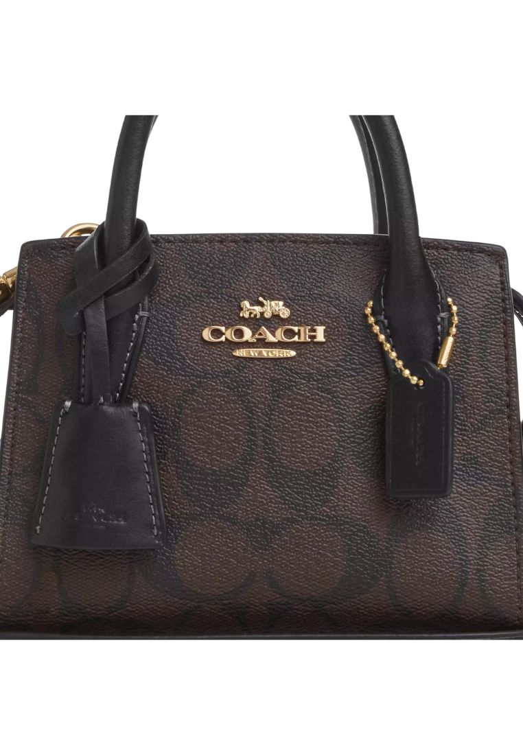 Andrea Mini Carryall In Signature Canvas Brown Black