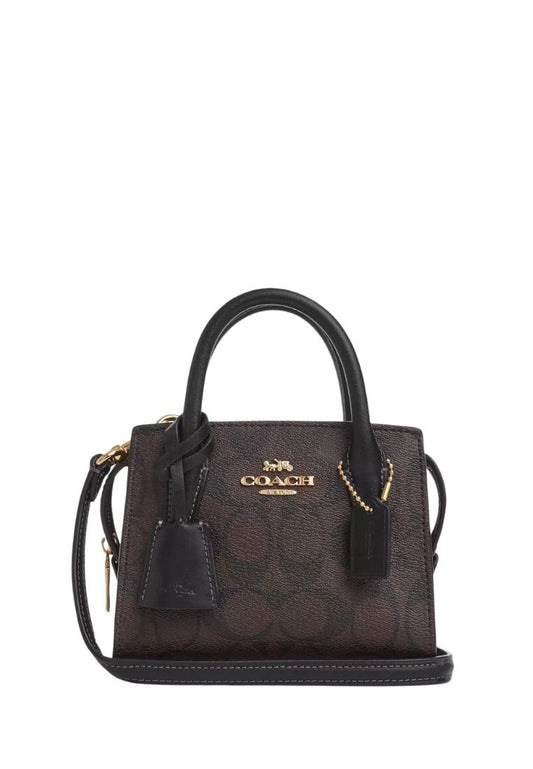 Andrea Mini Carryall In Signature Canvas Brown Black