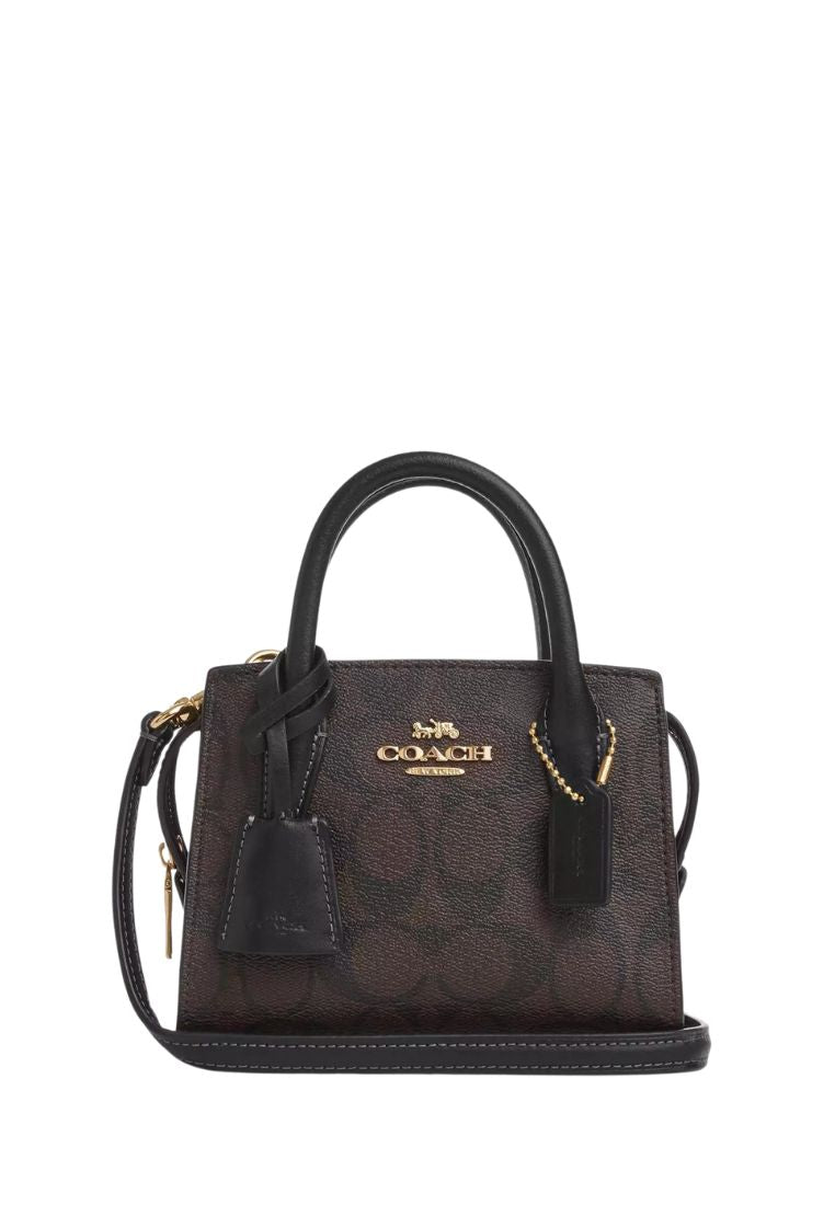 Andrea Mini Carryall In Signature Canvas Brown Black