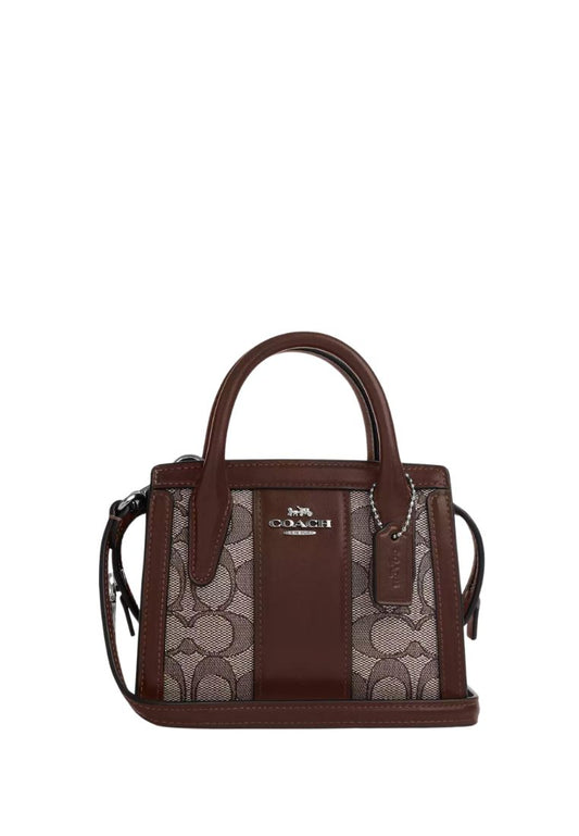 Andrea Mini Carryall In Signature Jacquard Oak Maple