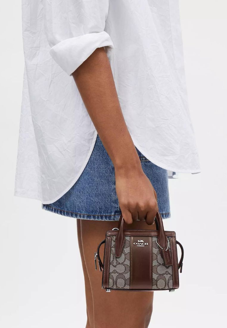 Andrea Mini Carryall In Signature Jacquard Oak Maple