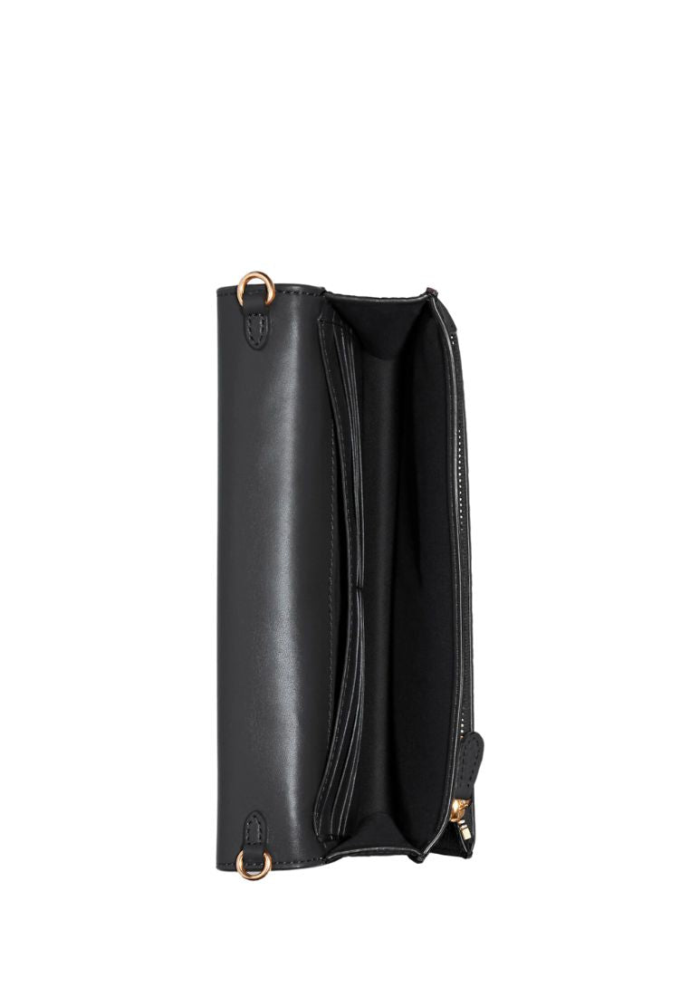 Anna Foldover Clutch Crossbody Black
