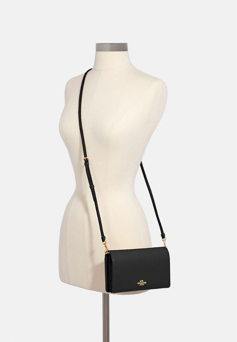 Anna Foldover Clutch Crossbody Black