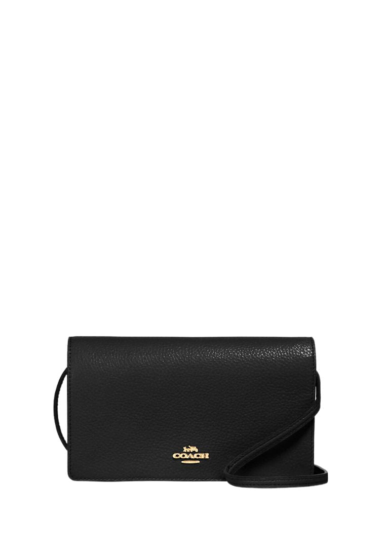 Anna Foldover Clutch Crossbody Black