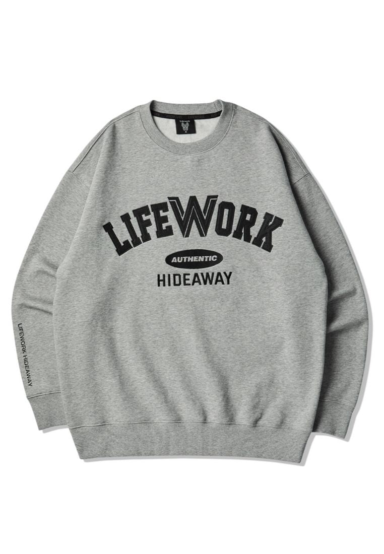Authentic Embroidery Logo Sweatshirt Melange Grey