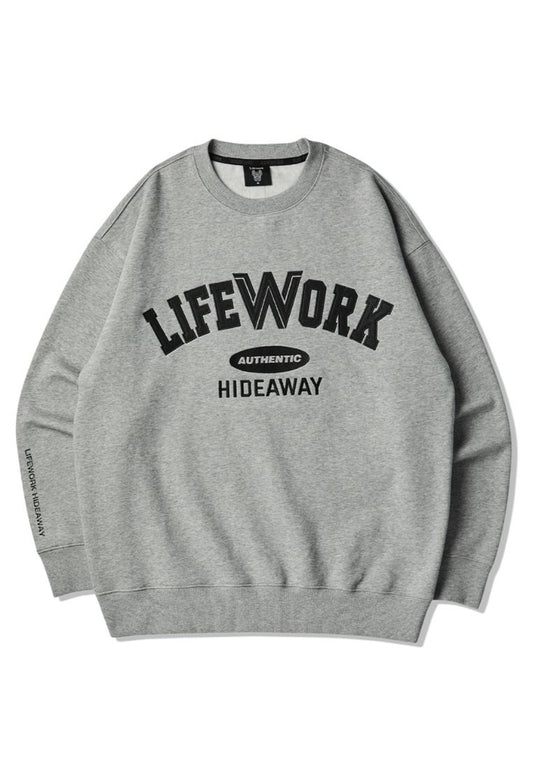 Authentic Embroidery Logo Sweatshirt Melange Grey