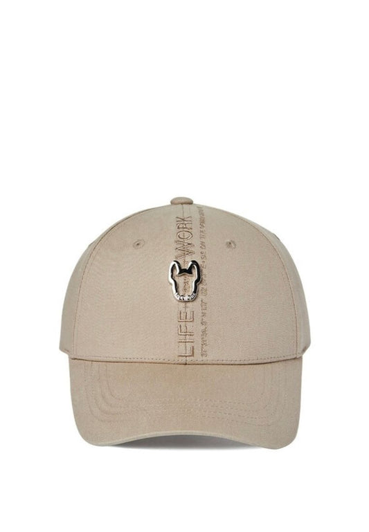 Logo Accent Cotton Baseball Cap Beige