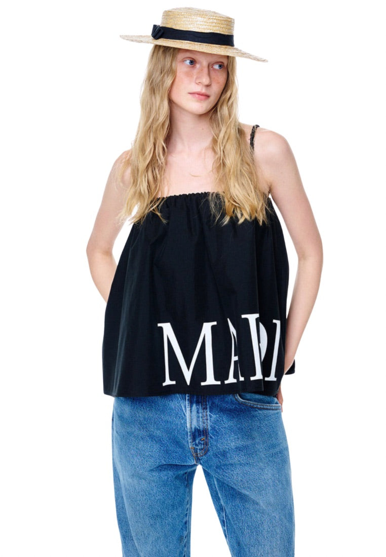 Volume Top Scrunch Strap Black White
