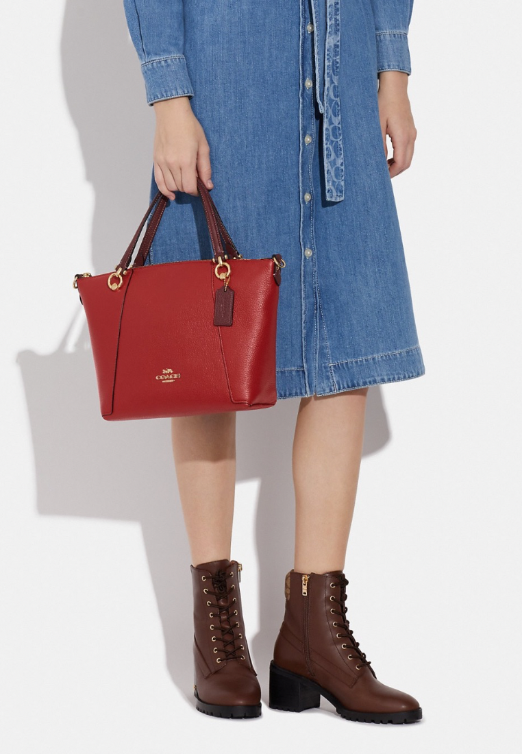 Kacey Satchel In Colorblock Red Apple Multi