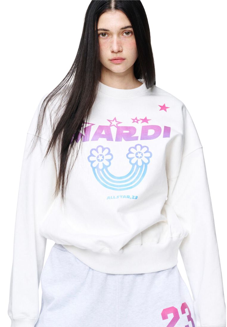 Sweatshirt Rainbow Gradation White Purple
