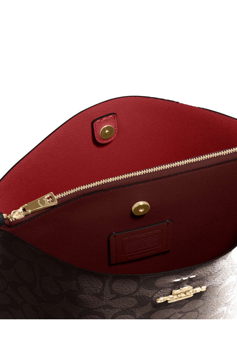 Mollie Bucket Bag In Signature Canvas Brown 1941 Red