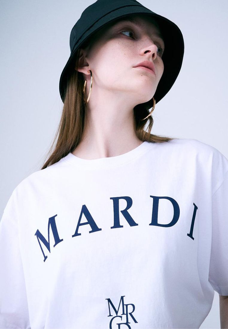 Tshirt Logo Mrcd White Navy