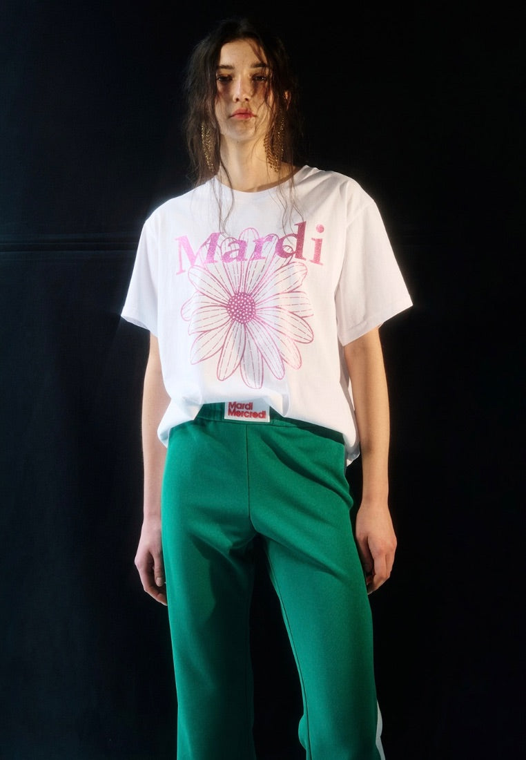 T-Shirt FlowerMardi Glitter White Violet