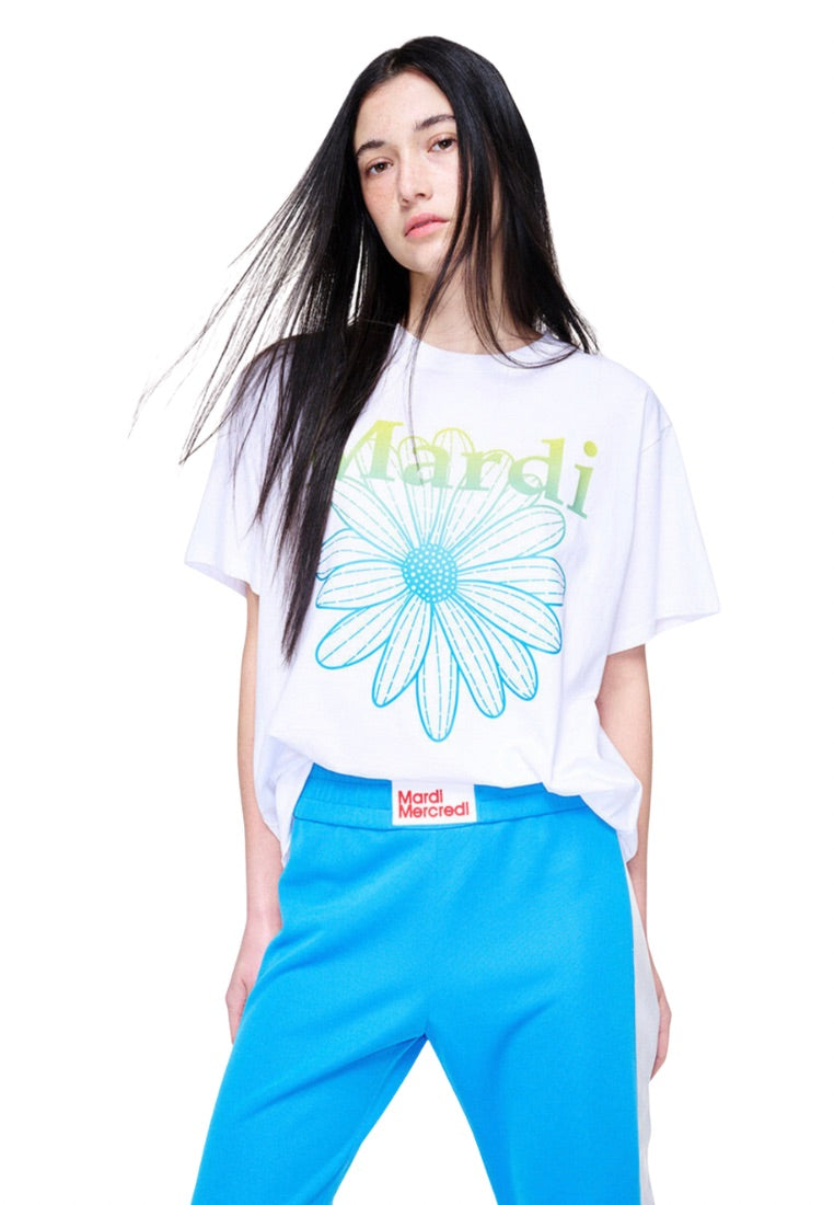 Tshirt Flowermardi Gradation White Lime