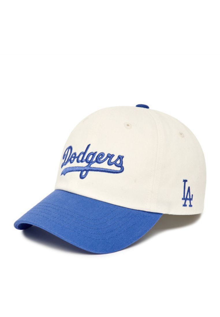 Cursive Color Block Unstructured Ball Cap Los Angeles Dodgers Blue