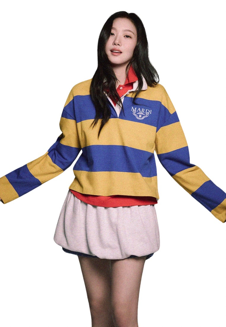 Rugby Shirt Stripe Alumni Classique Mustard Blue