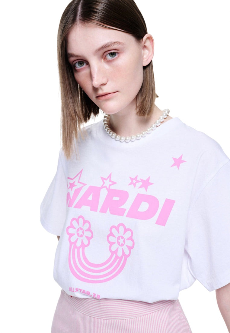 Tshirt Rainbow White Pink